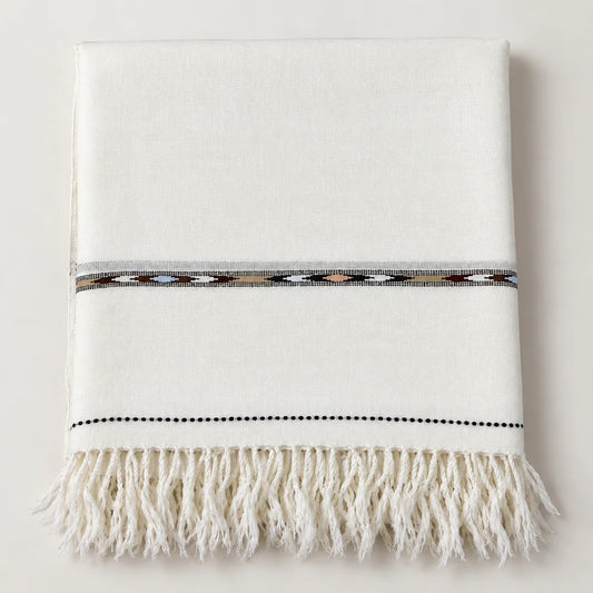 Barveze Premium White Pashmina Shawl