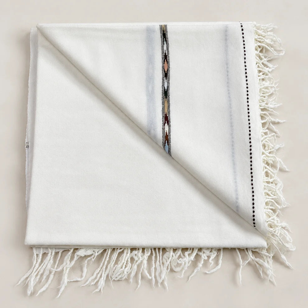 Barveze Premium White Pashmina Shawl