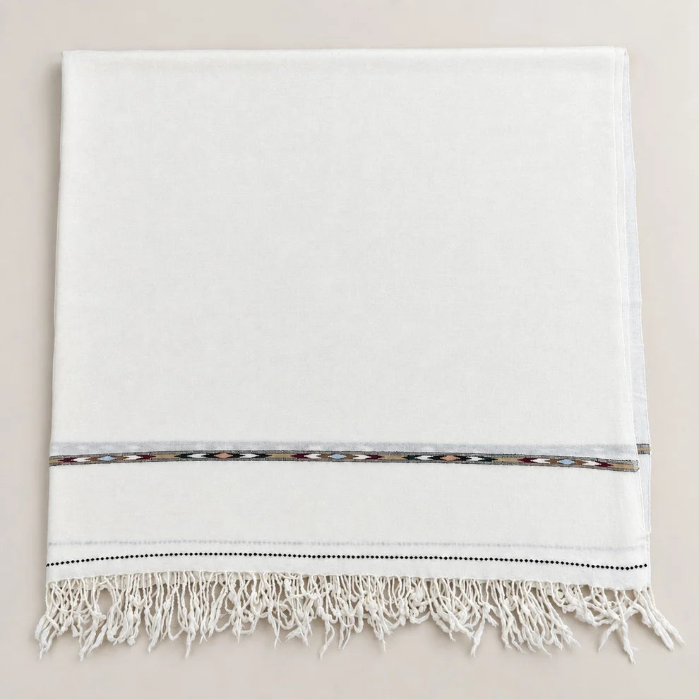 Barveze Premium White Pashmina Shawl