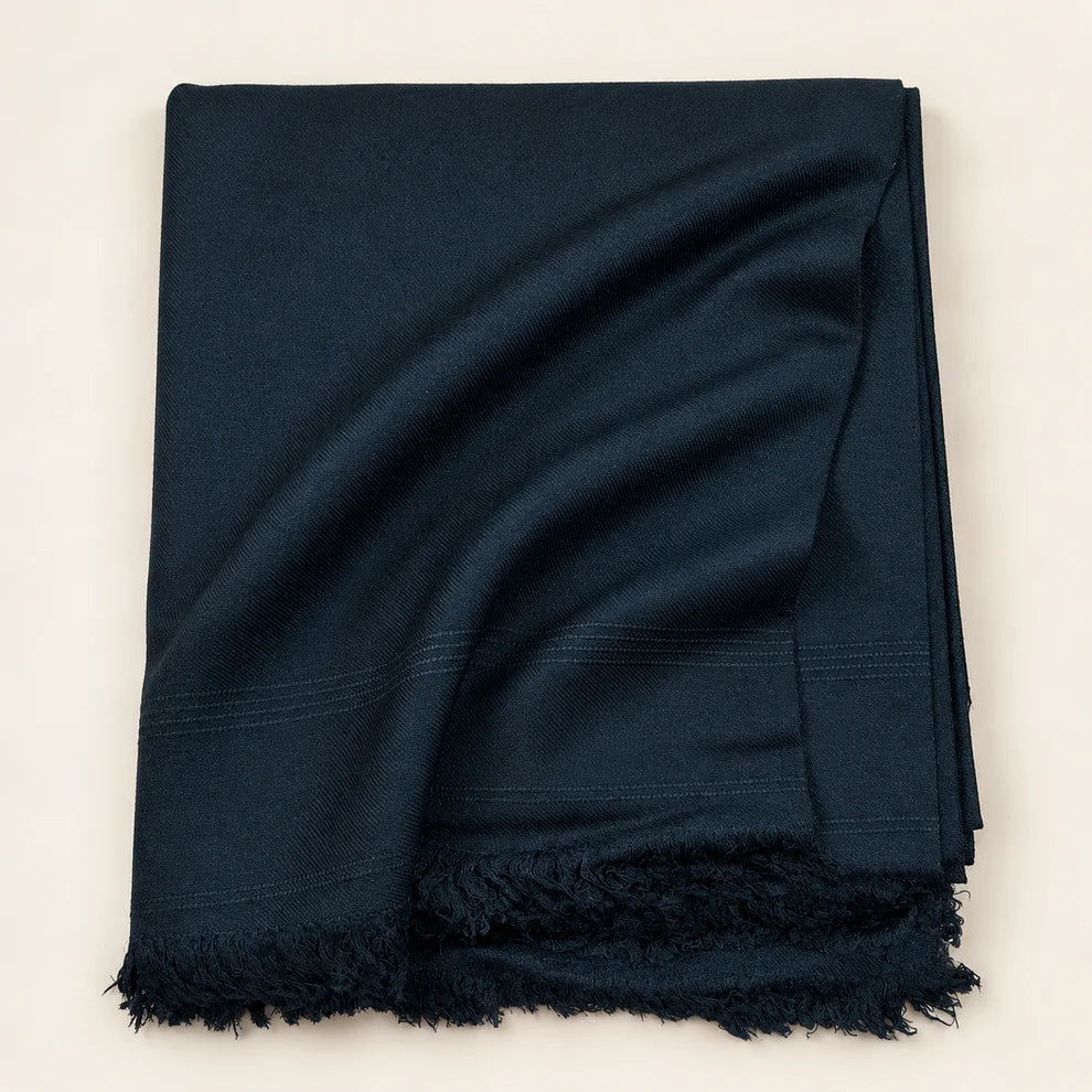 Orignal 60 Austrialn Pure Woolen Swati Shawl Black Color